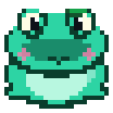 Pixel-art tree frog sprite